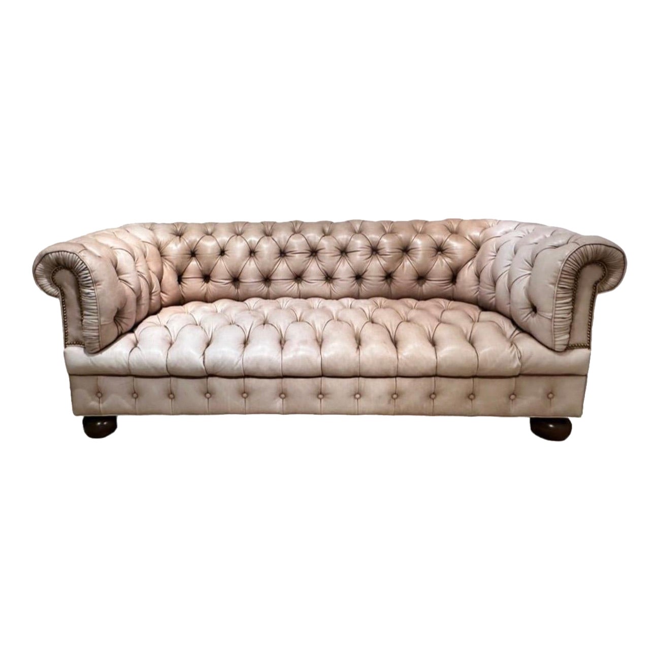 1970s Vintage Leather Chesterfield Sofa by Stark, London For Sale