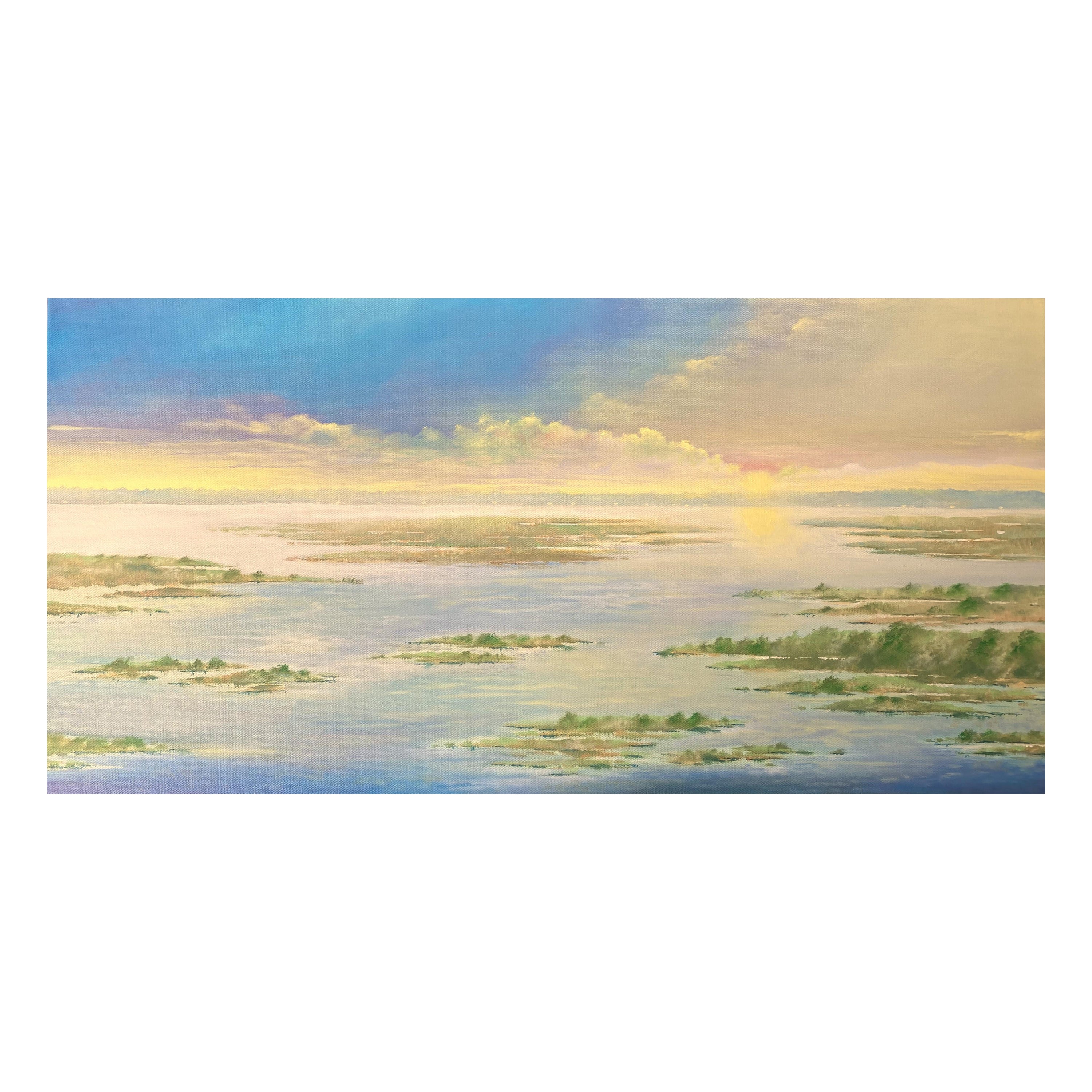 Gerahmtes Ölgemälde auf Leinwand „Marsh Islands“ von Michael Francis Reagan