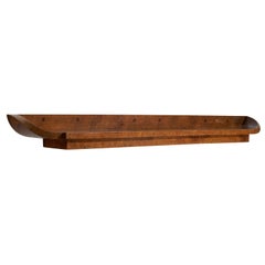 Retro Italian Designer, Wall Shelf, Burl Veneer, Italy, 1930s