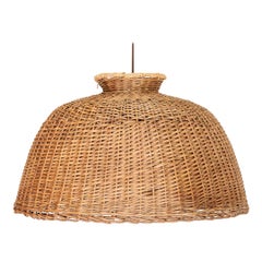 Large French Wicker Dome Light