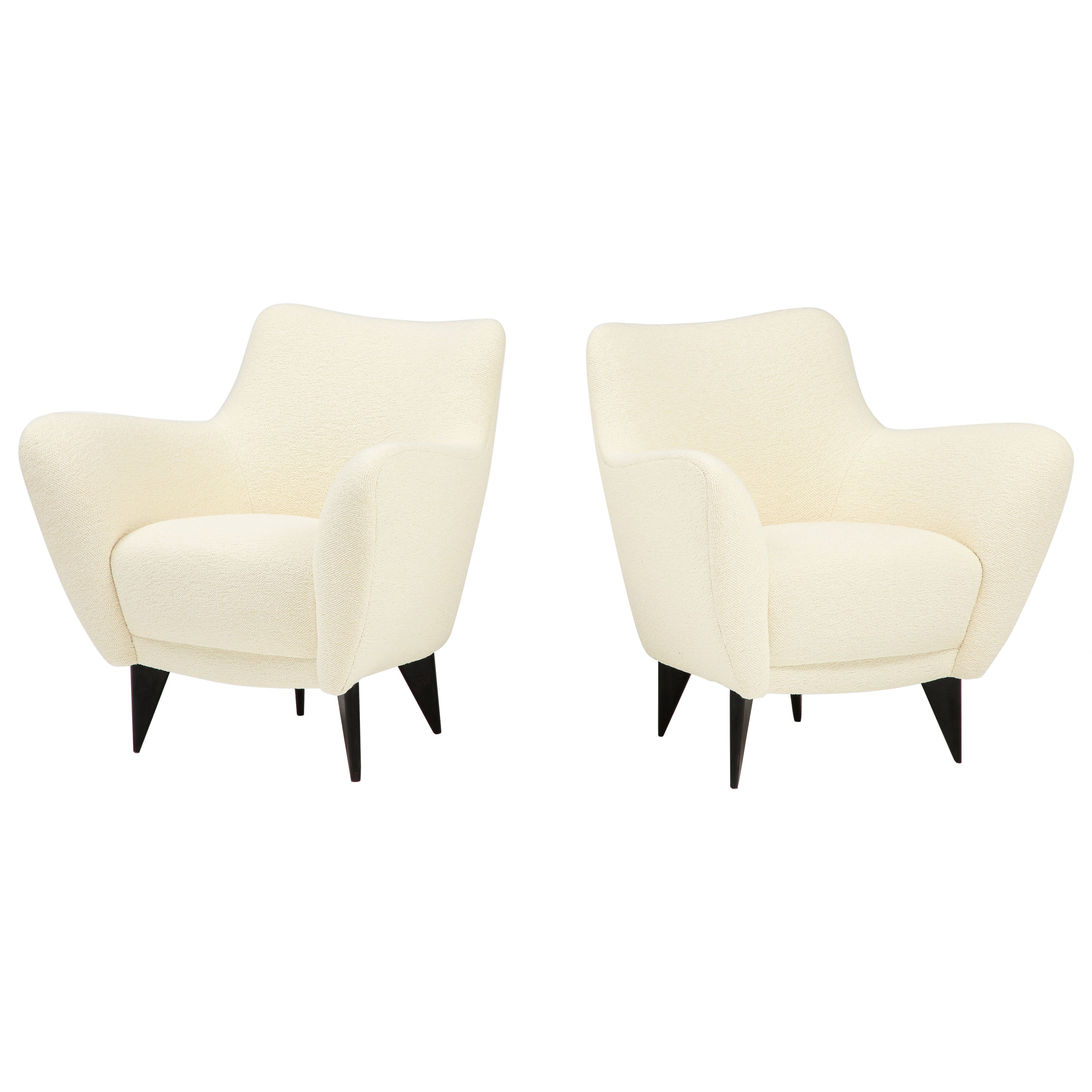 Giulia Veronesi for ISA Bergamo Pair of  'Perla' Armchairs / Lounge Chairs 