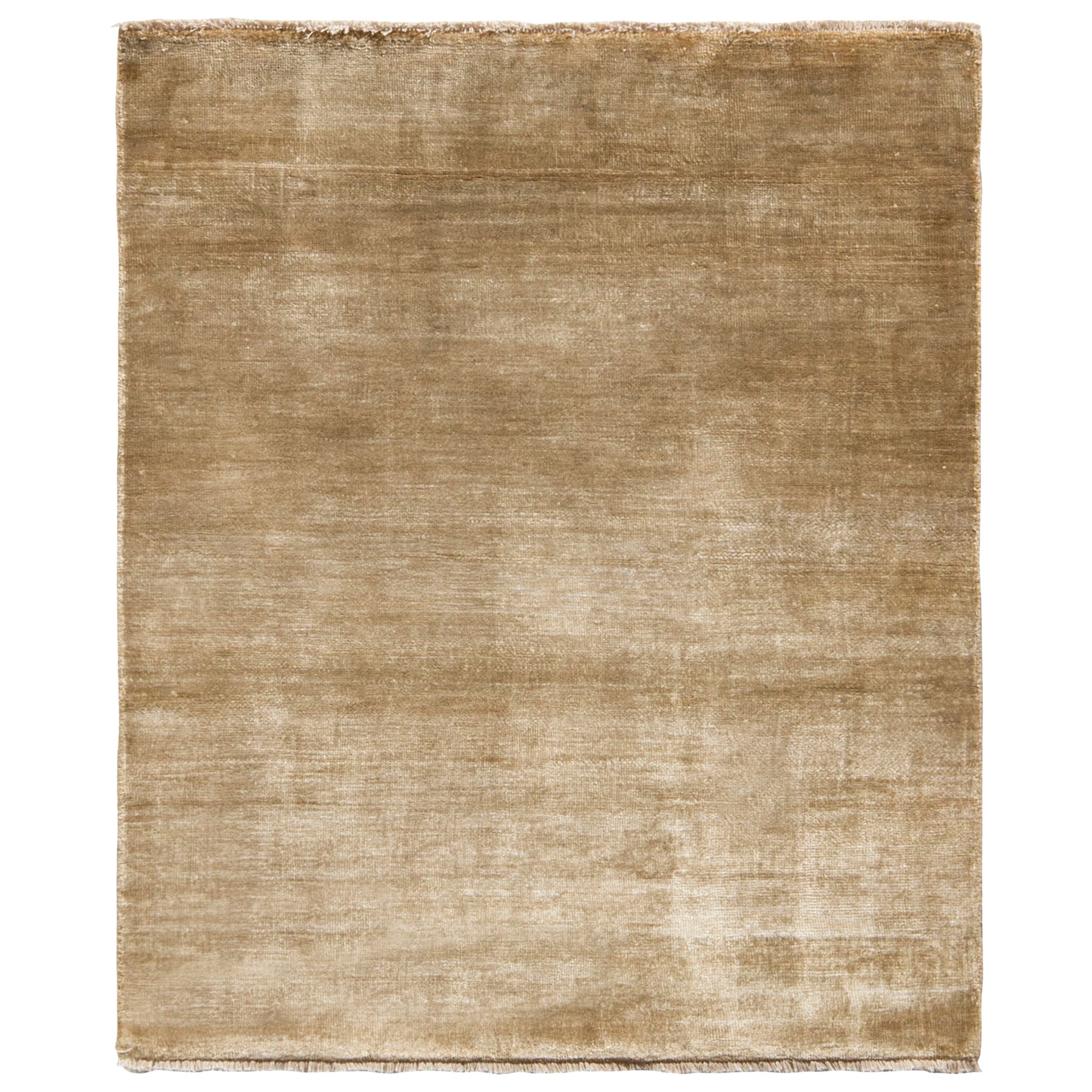 Contemporary Rug in Solid Beige Brown Open Field by Rug & Kilim  For Sale