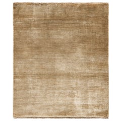 Tapis Contemporary in Solid Beige Brown Open Field by Rug & Kilim 