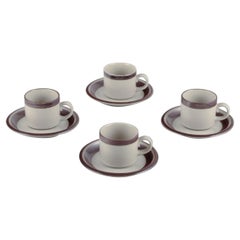 Retro Arabia, Finland. "Karelia". Four sets of small coffee cups and saucers.