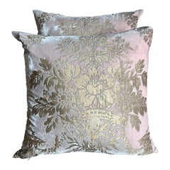 Rare Mariano Fortuny Gold Metallic Printed Velvet Pillows