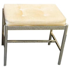 George Koch Sons Chrome-Plated Steel Silk Velvet Upholstered Stool / Bench