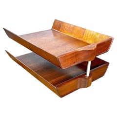 Vassoio per lettere architettonico in compensato modellato vintage di Florence Knoll