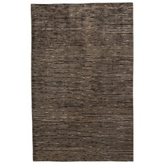 Luxury Modern Hand-Knotted Shimmer Chocolate 12x15 Rug
