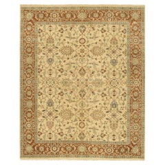 Luxury Traditional Hand-Knotted Oushak Liight Gold & Rust 10x16 Rug
