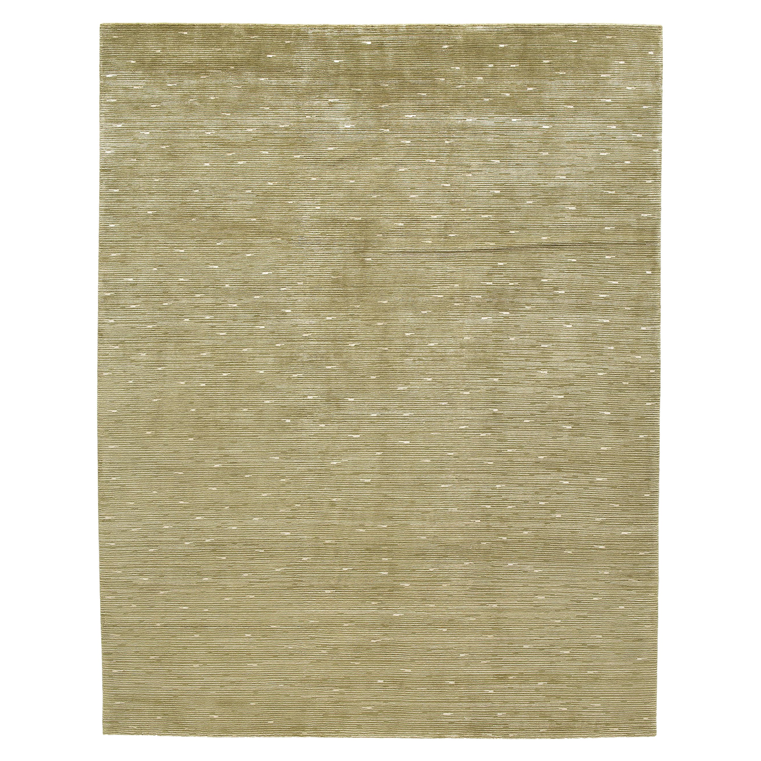 Luxury Modern Hand-Knotted Shimmer Gold 12x15 Rug