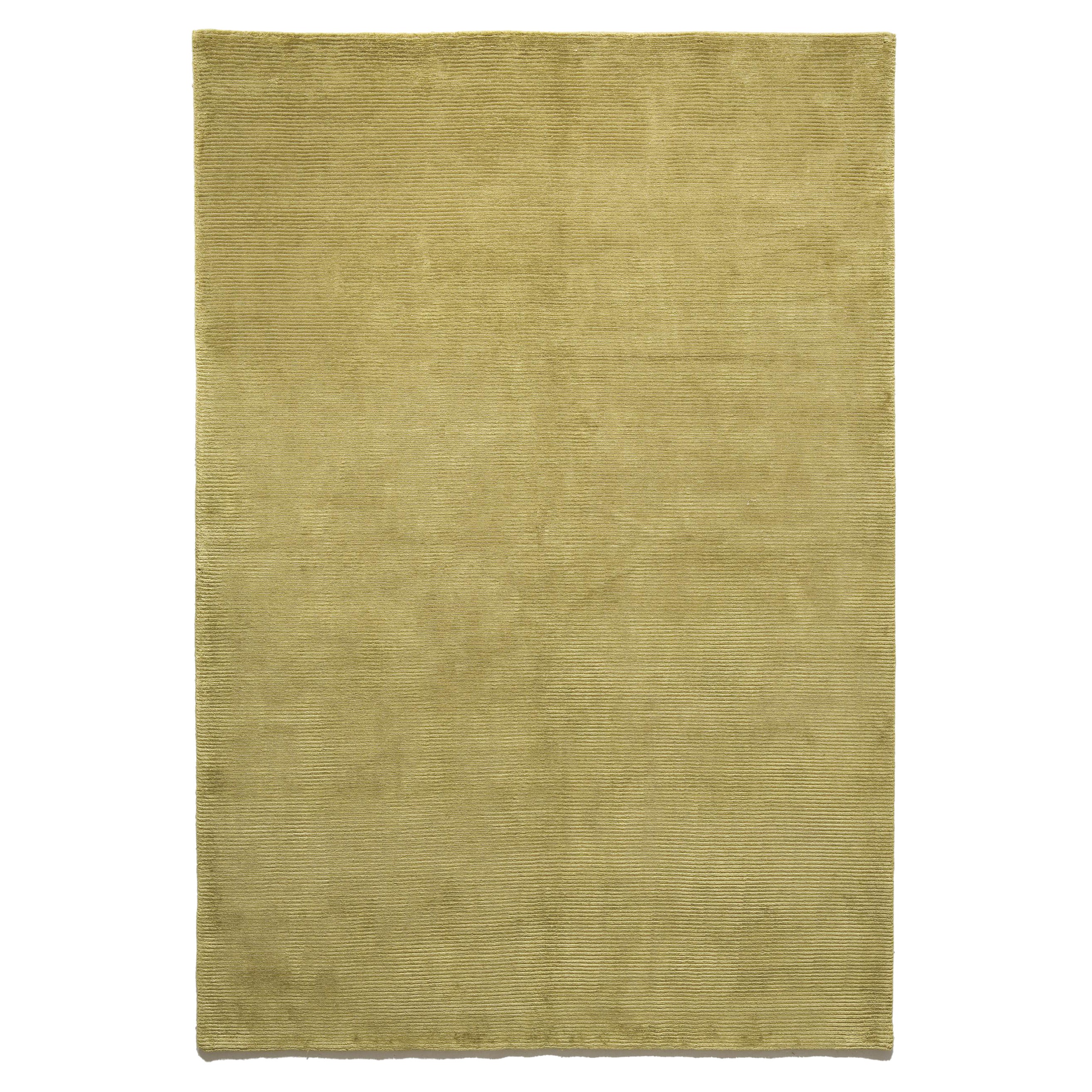 Luxury Modern Hand-Knotted Stripes Gold 12x15 Rug For Sale