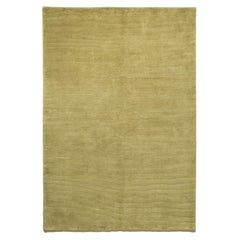 Tapis de luxe moderne noué à la main, rayures dorées 12x15