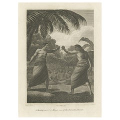 Match de boxe, à Hapaee, l'une des îles Hawaii, vers 1780