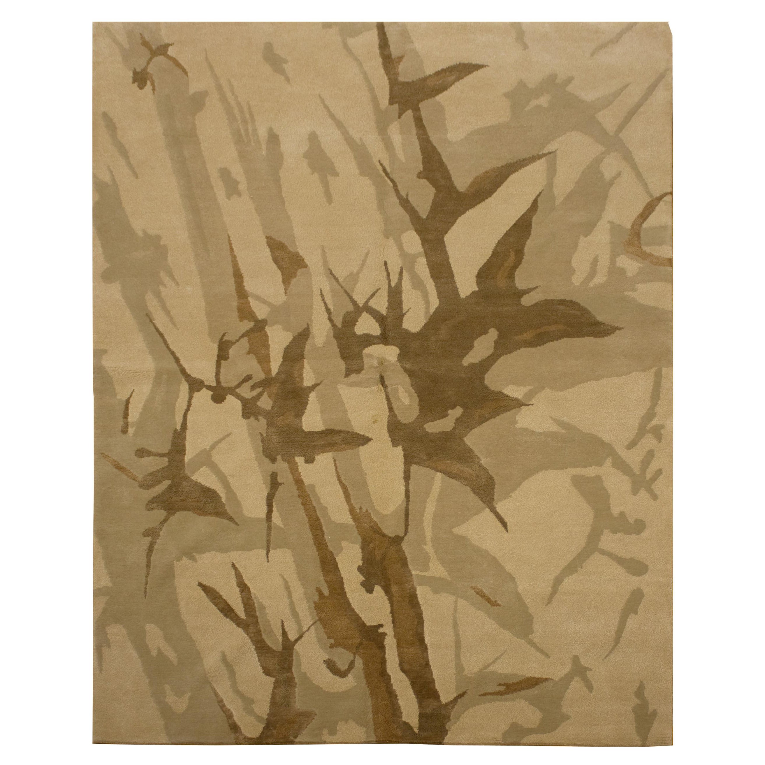 Luxuriöser moderner handgeknüpfter Bambus-Teppich Brown 12x15
