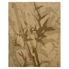 Luxury Modern Hand-Knotted Bamboo Brown 12x15 Rug