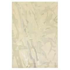 Lujosa Alfombra Moderna Anudada a Mano Bambú Marfil 12x15