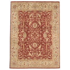Luxury Traditional Hand-Knotted Farahan Red & Cream 12x24 Rug