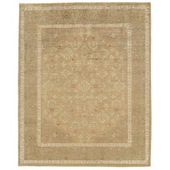Luxury Traditional Hand-Knotted Ghiordes Gold & Taupe 12x18 Rug