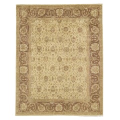 Tapis traditionnel de luxe noué à la main Tafresh crème et bouleau 12x24