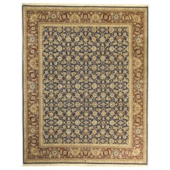 Luxury Traditional Hand-Knotted Herati Navy & Red 12x18 Rug