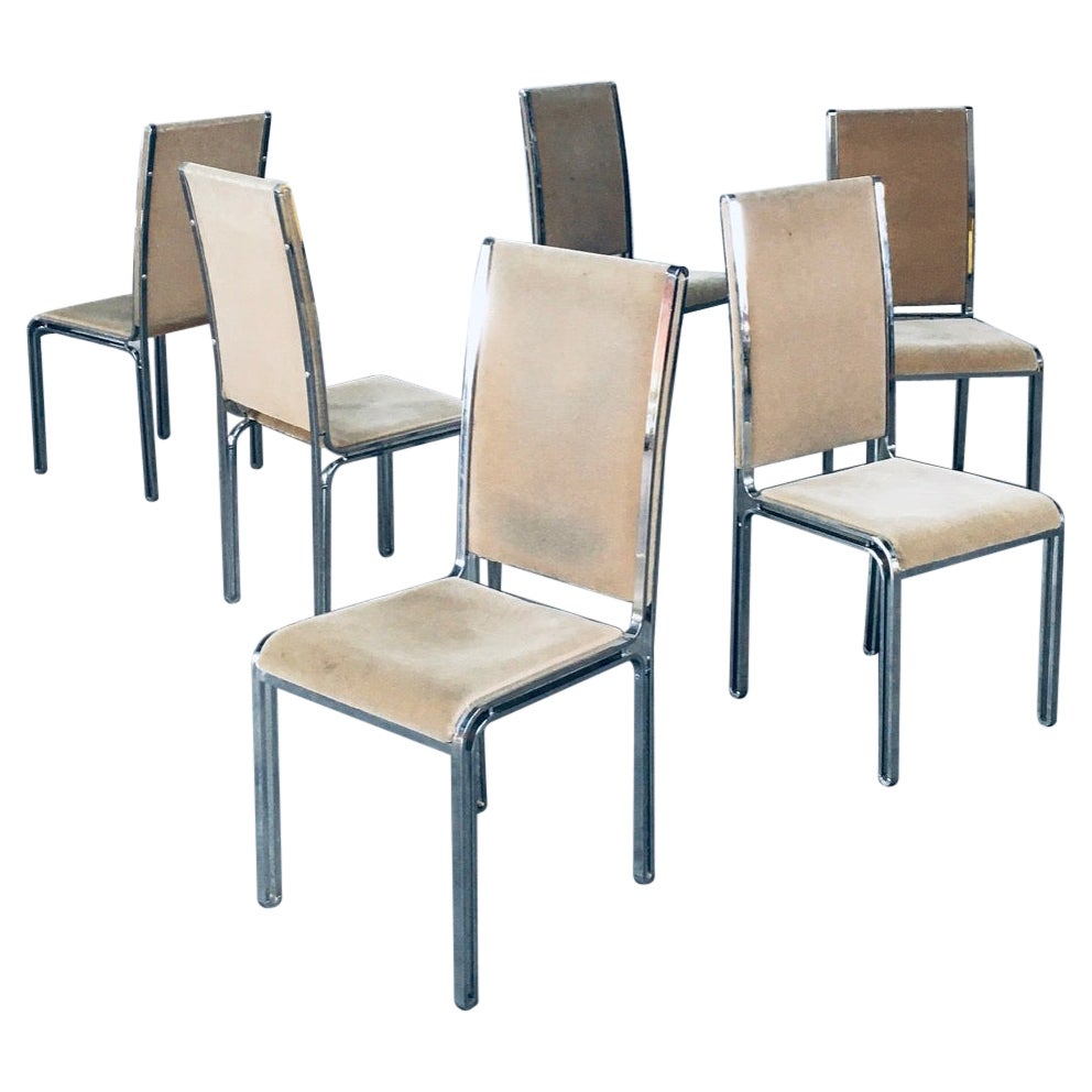 Hollywood Regency Style Dining Chair set by Romeo Rega, Italy 1970's For Sale