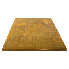Etched Brass Coffee Table by Christian Heckscher, 1970s