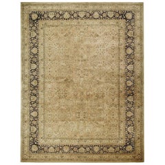 Tapis traditionnel de luxe, noué à la main, Ghoum Light Green & Black 12x18 Rugs