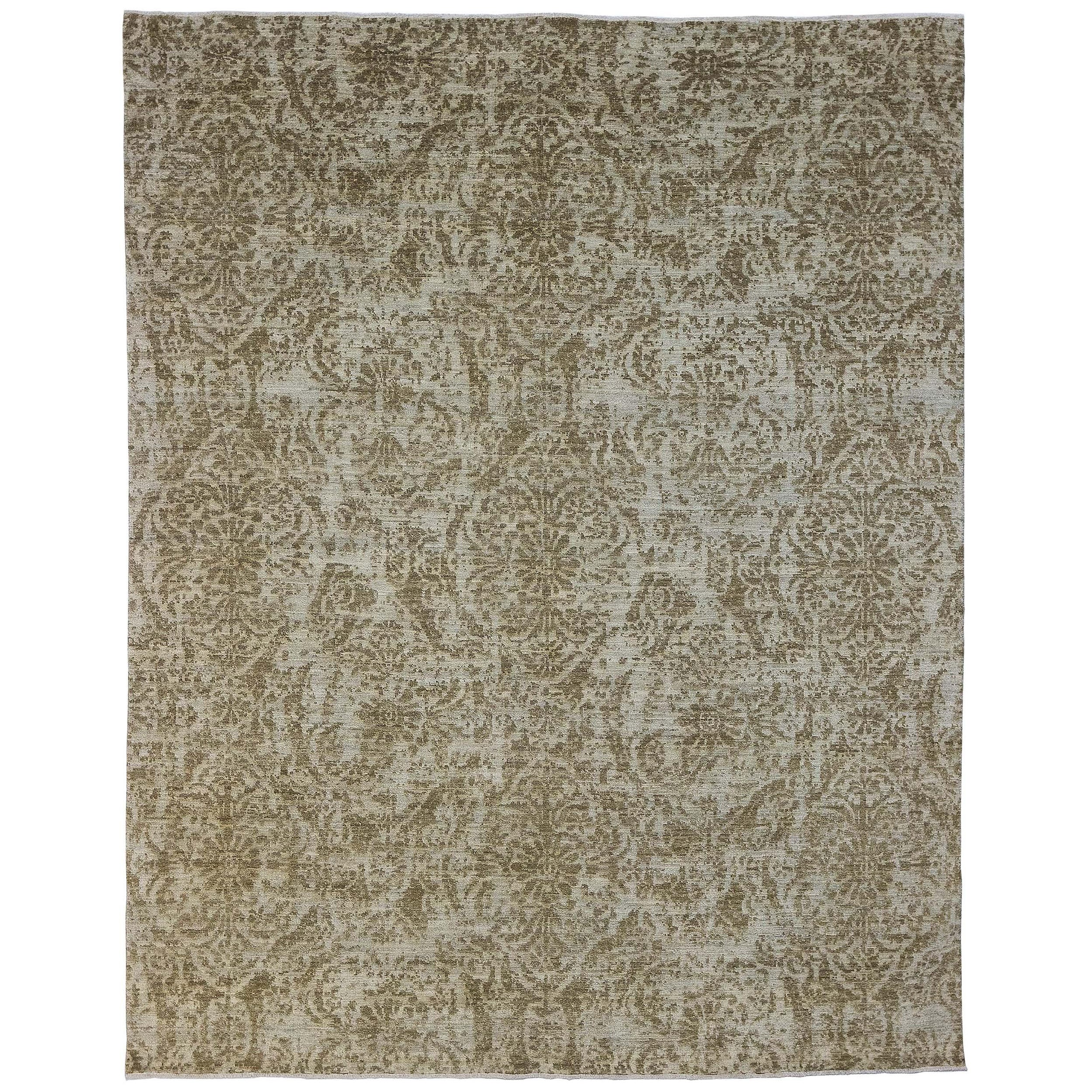 Luxury Modern Hand-Knotted Musina Natural 12x18 Rug