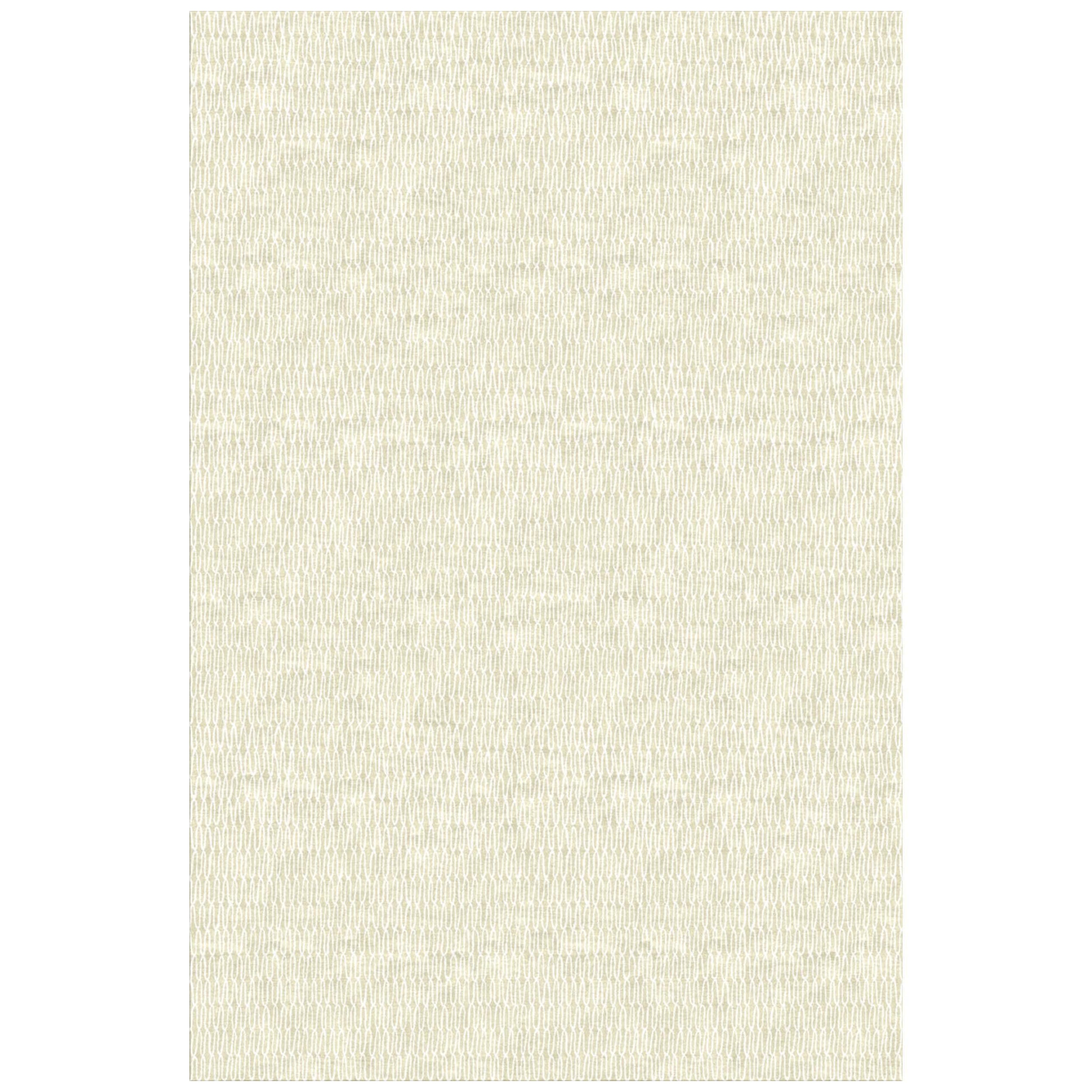 Luxury Modern Hand-Knotted Leena Ivory 10x14 Rug For Sale