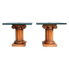 Neoclassical Style Pedestal End Tables by John Stuart