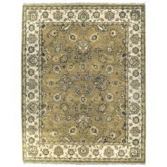 Luxury Traditional Hand-Knotted Agra Gold & Ivory 14X24 Rug