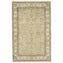 Luxury Traditional Hand-Knotted Lilihan Lemon & Ivory 12x18 Rug