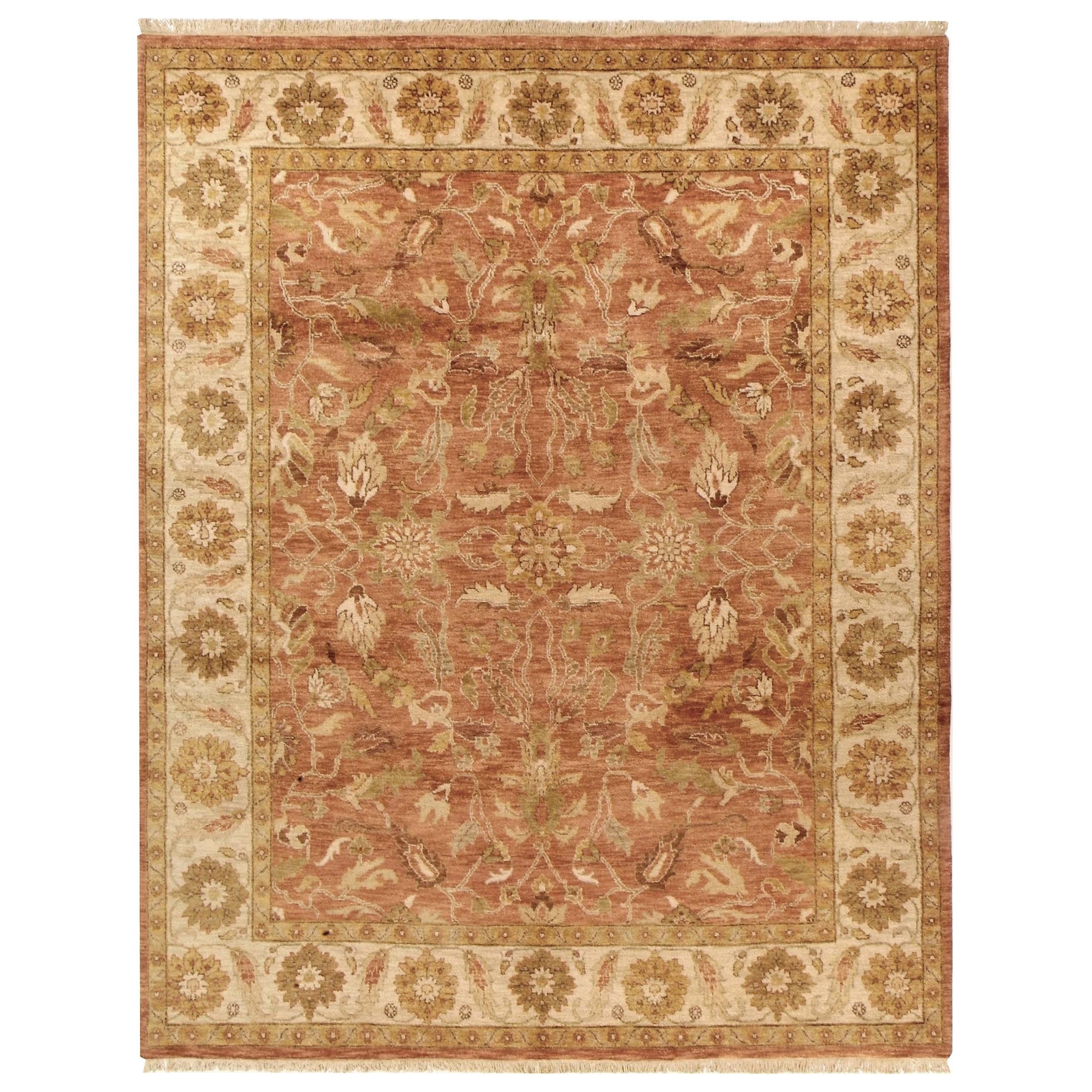 Luxury Traditional Hand-Knotted Oushak Brick & Cream 14X24 Rug For Sale
