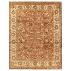 Luxury Traditional Hand-Knotted Oushak Brick & Cream 14X24 Rug