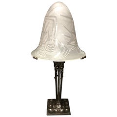 Antique Paul Kiss And Jean Noverdy Art Deco Lamp