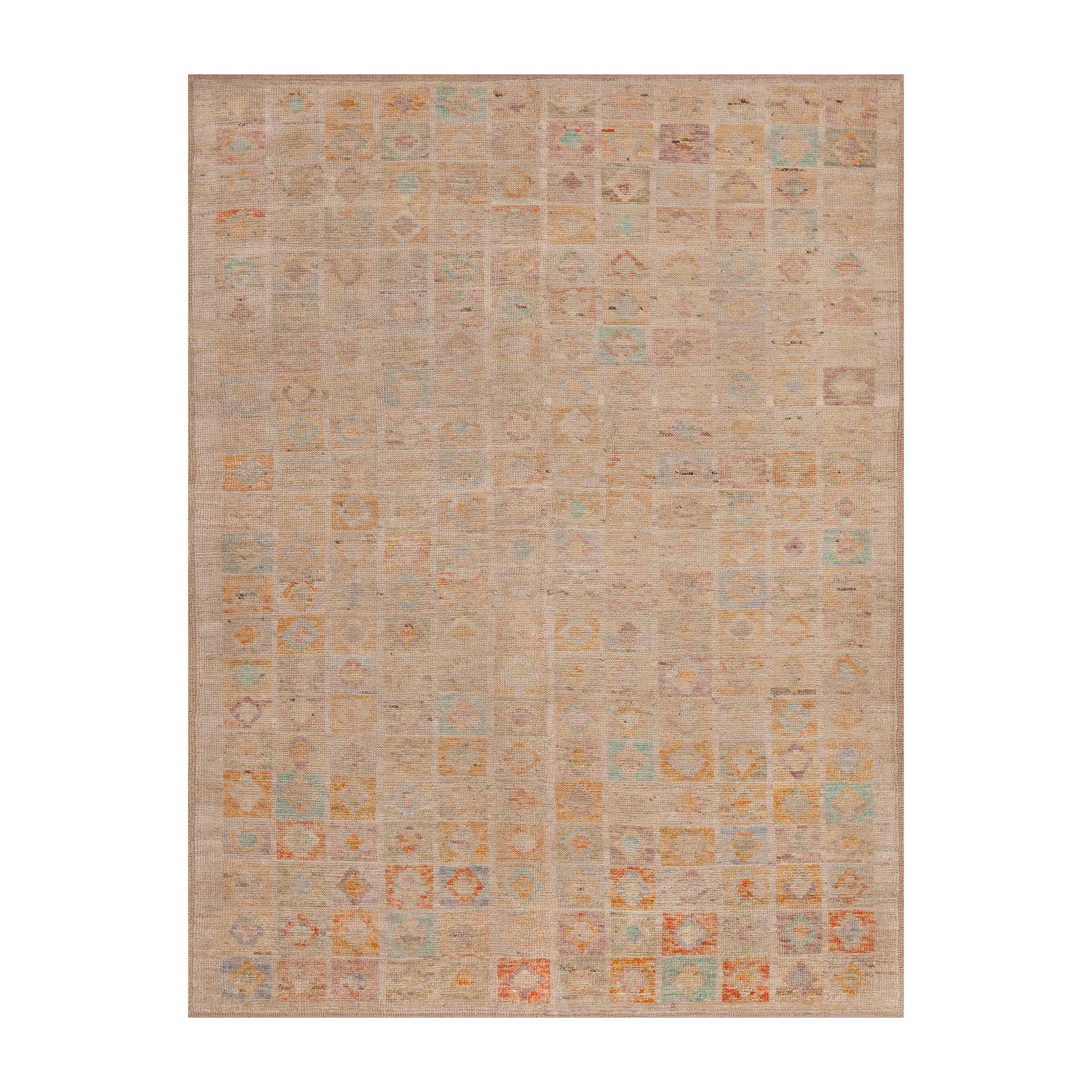 Nazmiyal Collection Large Modern Rustic Geometric Allover Area Rug 5'1" x 6'7" For Sale