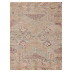 Collection'S Soft Color Nomadic Design Modern Wool Area Rug 6'1" x 7'8"
