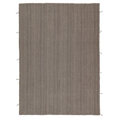 Rug & Kilim’s Contemporary Kilim Rug in Gray with Brown Accents