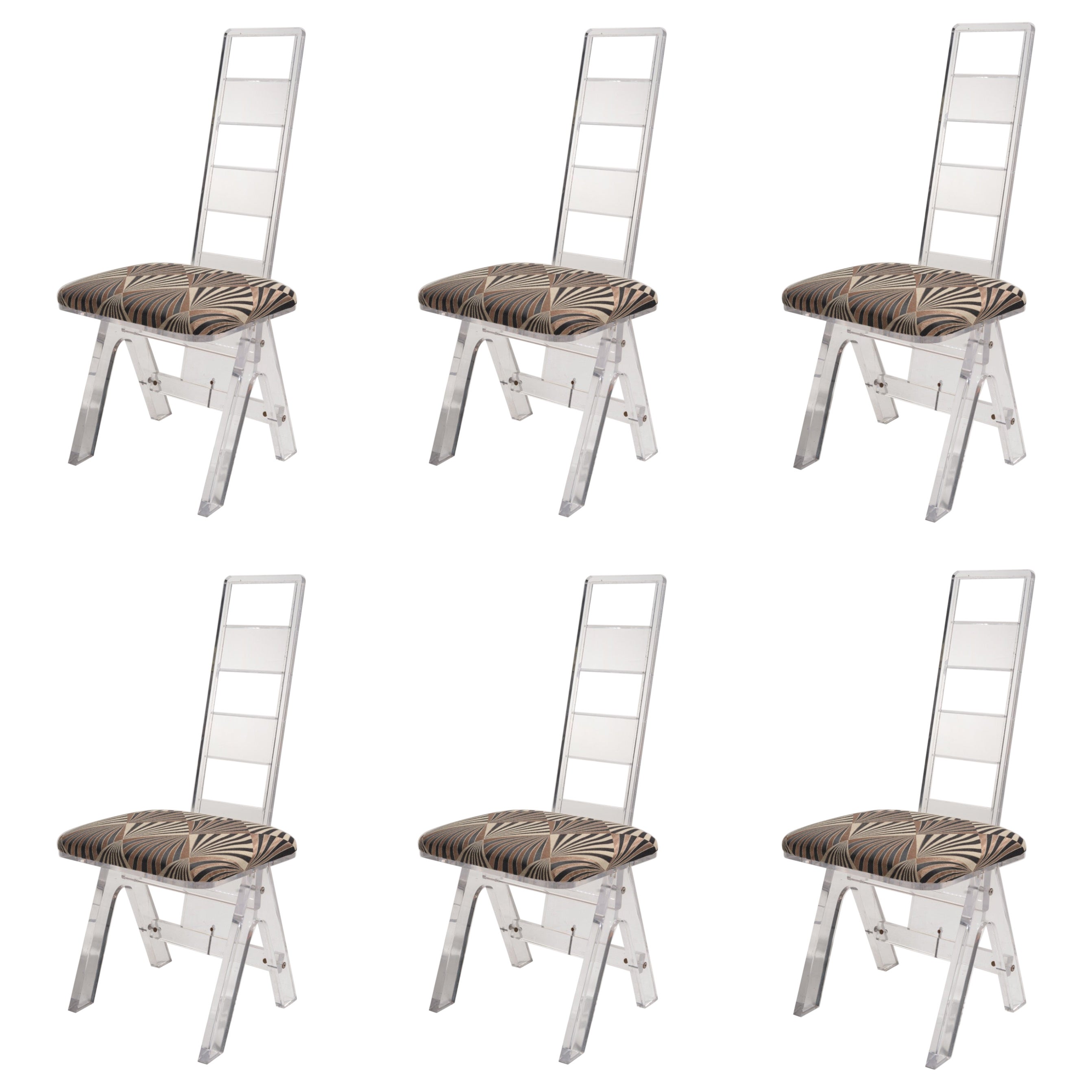 Set of 6 Lucite Chairs by Herb Rittz, c1970 For Sale