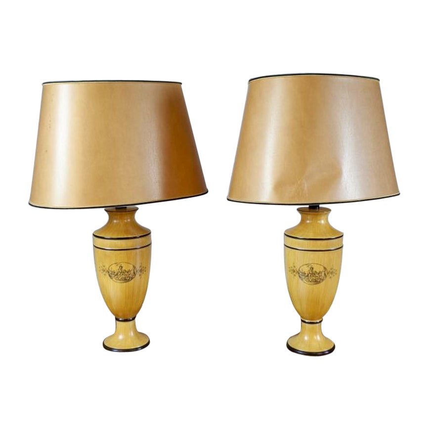 Pair of Ceramic Lamps from the Second Half of the 20th Century For Sale