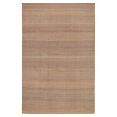 Rug & Kilim’s Contemporary Kilim Rug in Peach and Greige Chevrons