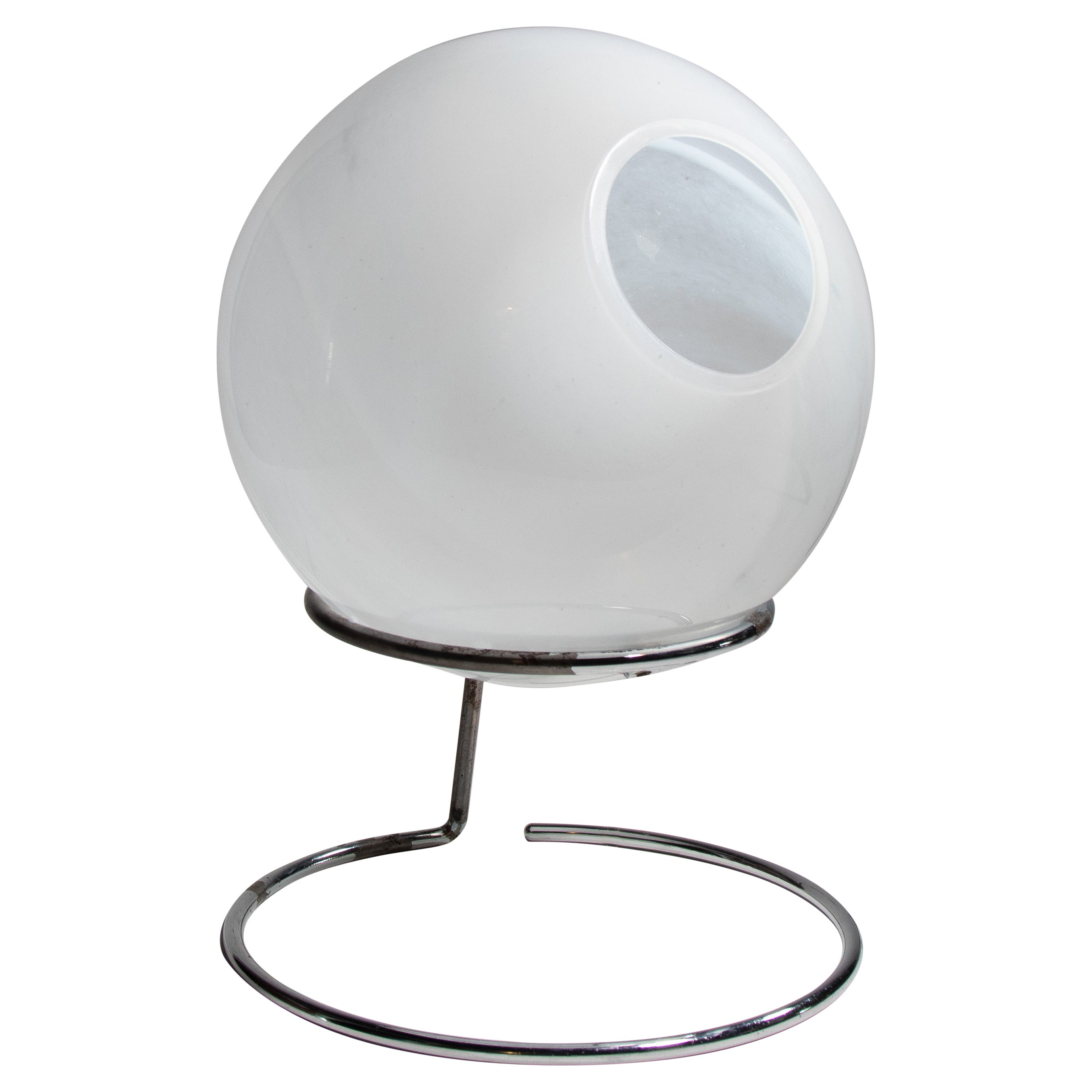 1960s Murano Style Eyeball Orb Lamp Chrome and Art Glass after Gino Sarfatti For Sale