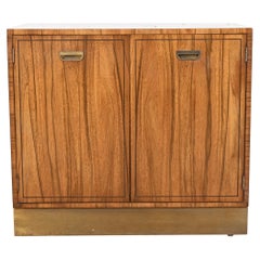 Baker Furniture Mid-Century Modern Campaign Rosewood Bar Cabinet, Circa 1960s