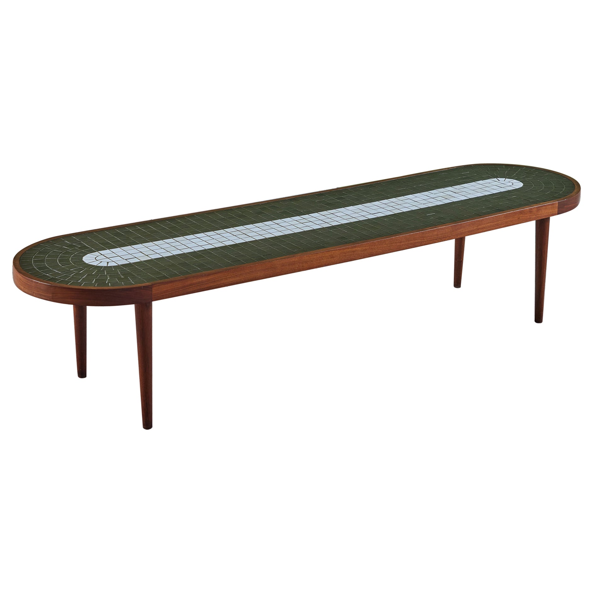Table basse ovale en carreaux de mosaïque Gordon & Jane Martz