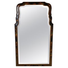 1920's Hand Painted Chinoiserie Beveled Wall Mirror.  
