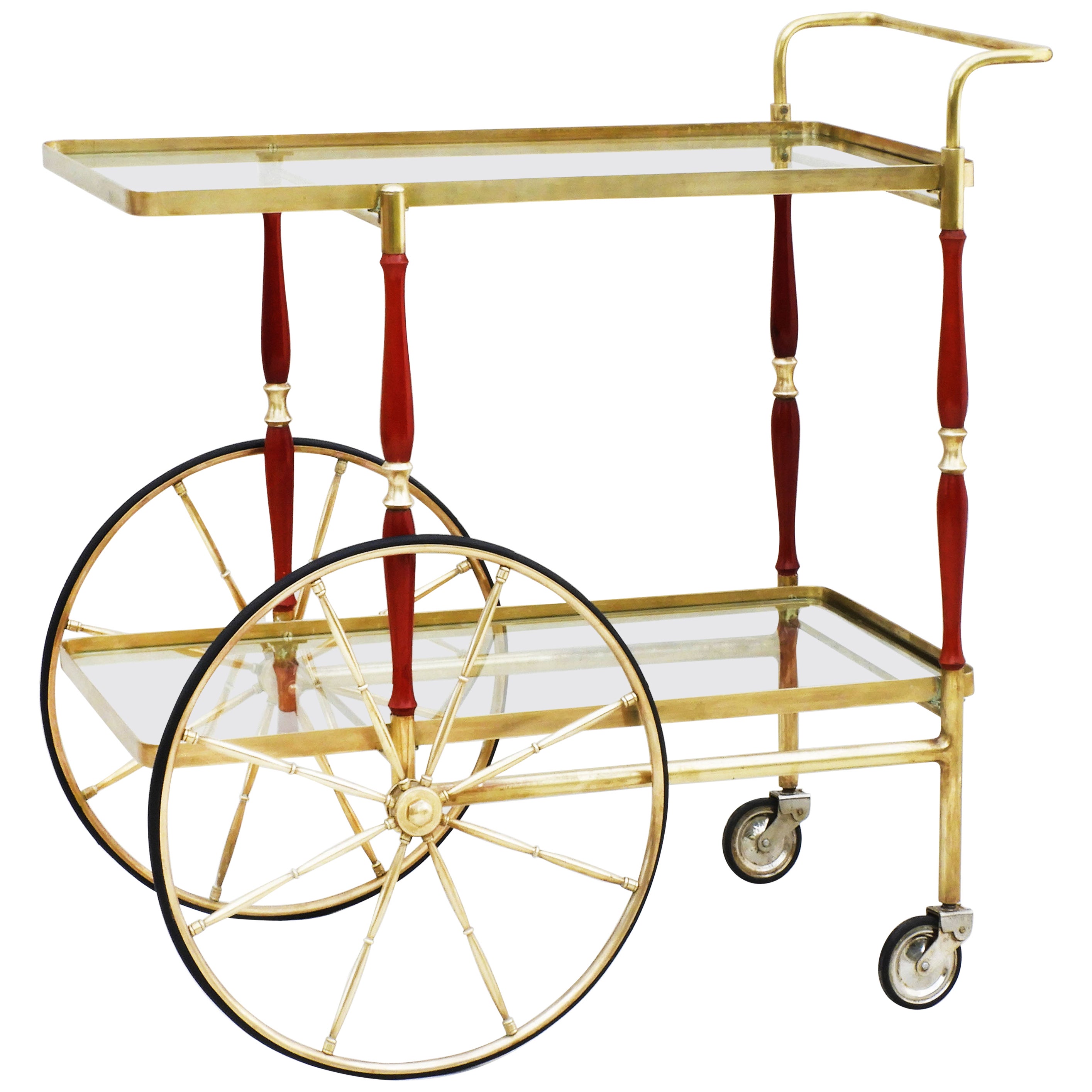 Mid Century Italian Bar Cart Cocktail Trolley C1950 For Sale