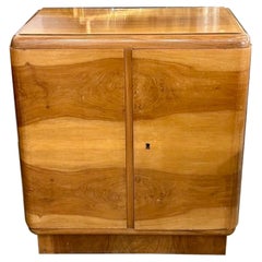Italian Walnut Deco Side Cabinet