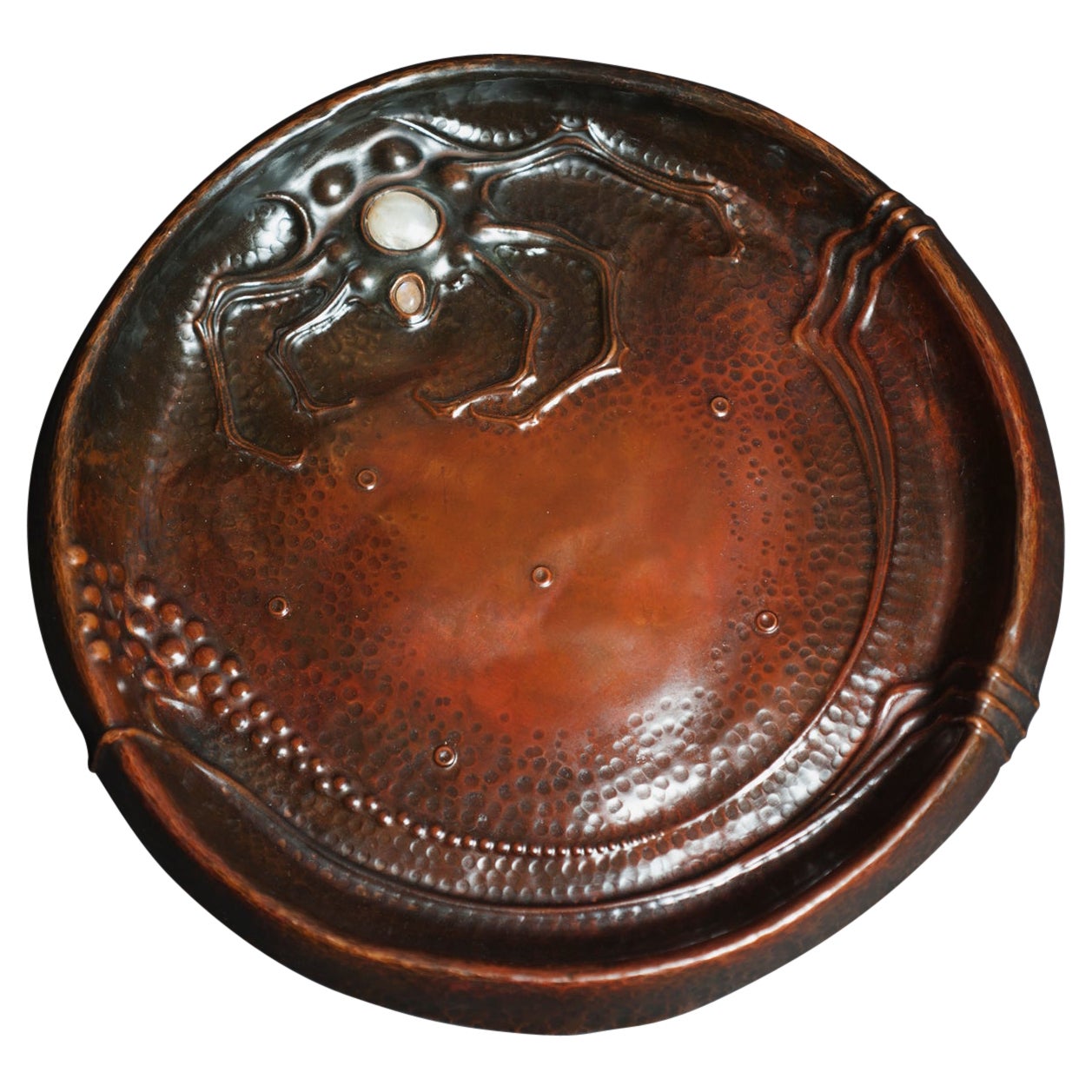Art Nouveau Copper Charger with Spider Crab by Ludwig Karl Maria Vierthaler For Sale