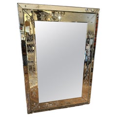 Lovely Rectangular Vintage Etched Mirror