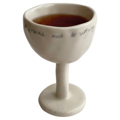 Glossy Modern Ceramic Wine Cup – Organic Minimalist Handcrafted Handwritten